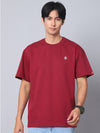 Burgundy Oversized T-Shirt with Plain Tee