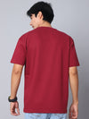 Burgundy Oversized T-Shirt with Plain Tee
