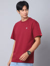 Burgundy Oversized T-Shirt with Plain Tee