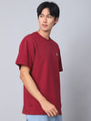 Burgundy Oversized T-Shirt with Plain Tee