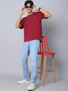 Burgundy Oversized T-Shirt with Plain Tee