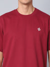 Burgundy Oversized T-Shirt with Plain Tee
