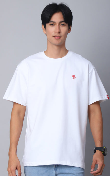 Prisello - White Oversized T-Shirt with Plain Tee