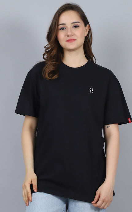 Black Oversized T-Shirt with Plain Tee