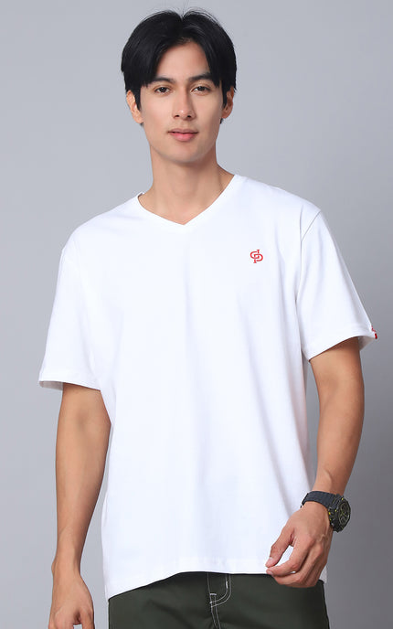 White V-Neck T-Shirt