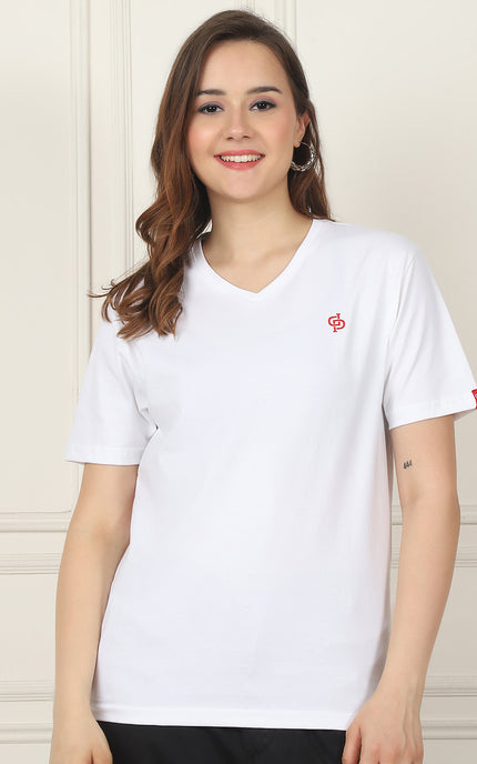 White V-Neck T-Shirt