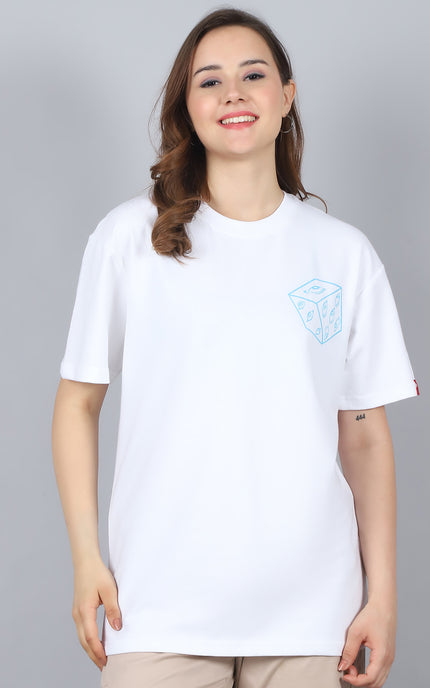 White Oversized T-Shirt with Gojo Saturo Design