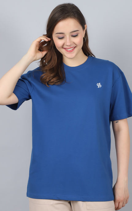 Royal Blue Oversized T-Shirt with Plain Tee