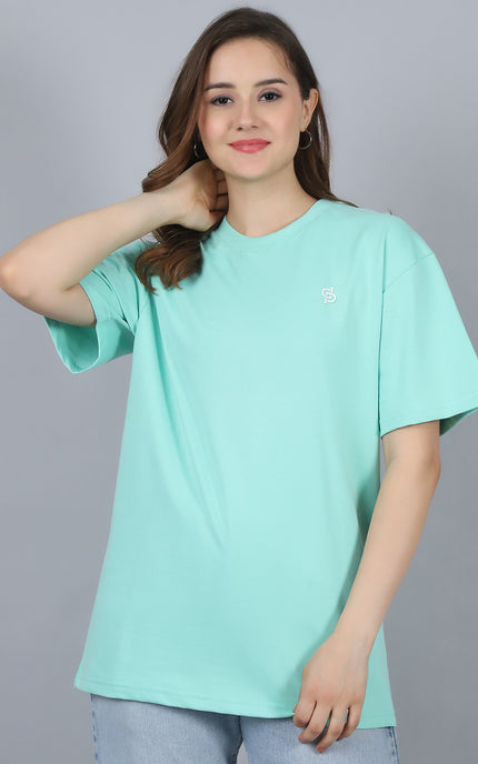 Mint Green Oversized T-Shirt with Plain Tee