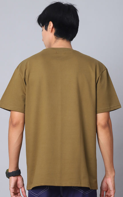 Olive Green Oversized T-Shirt with Plain Tee