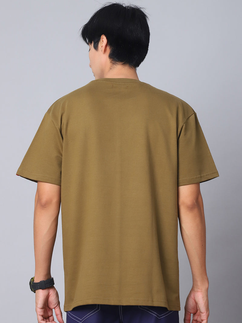 Olive Green Oversized T-Shirt with Plain Tee