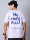 Lavender Round Neck T-Shirt with No More Rules Design