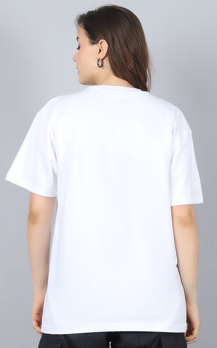 White Oversized T-Shirt with Plain Tee