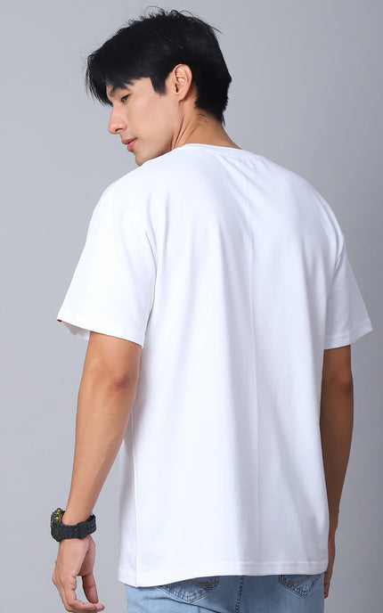 Prisello - White Oversized T-Shirt with Plain Tee