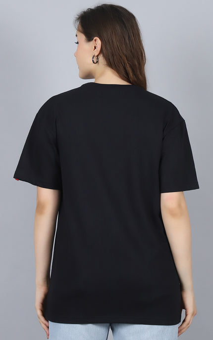 Black Oversized T-Shirt with Plain Tee