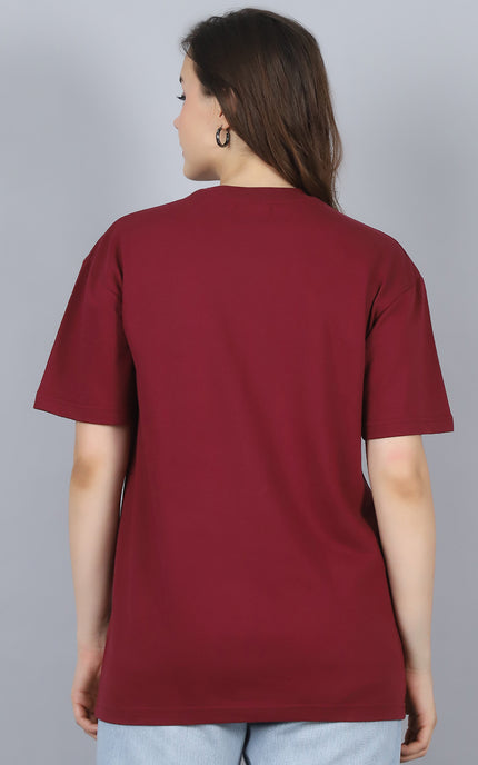 Burgundy Oversized T-Shirt with Plain Tee