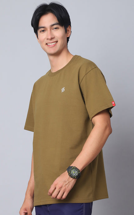 Olive Green Oversized T-Shirt with Plain Tee