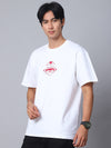 White Oversized T-Shirt with King of Curses Anime Design