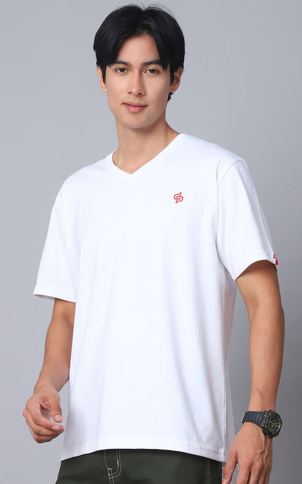 White V-Neck T-Shirt