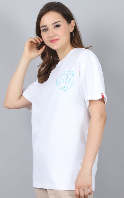 White Oversized T-Shirt with Gojo Saturo Design