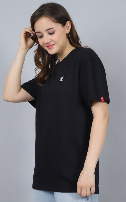 Black Oversized T-Shirt with Plain Tee