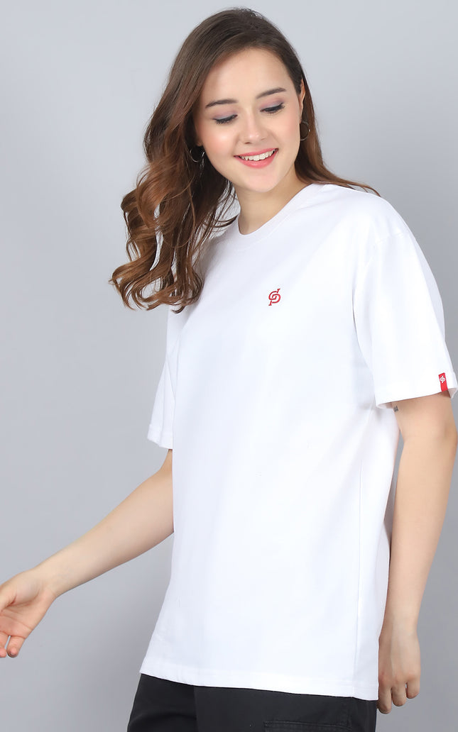 White Oversized T-Shirt with Plain Tee