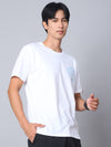 White Round Neck T-Shirt with Gojo Saturo Design