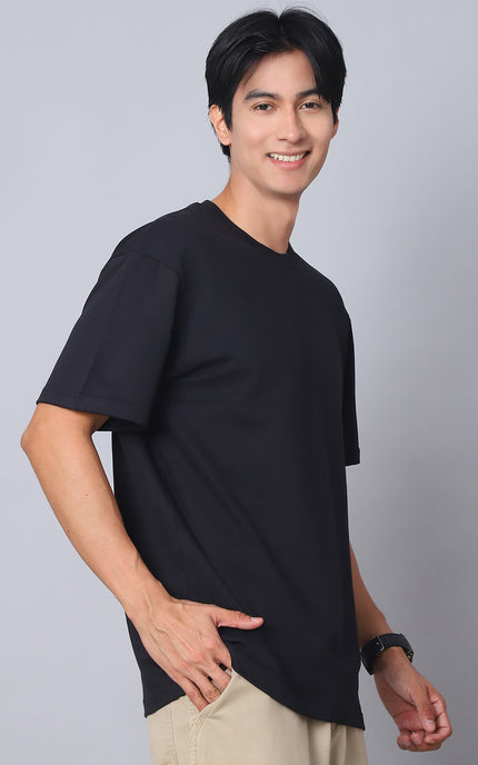 Black Oversized T-Shirt with Artistic Eye Design