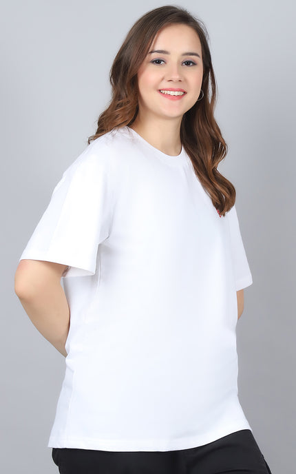 White Oversized T-Shirt with Plain Tee