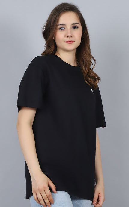 Black Oversized T-Shirt with Plain Tee