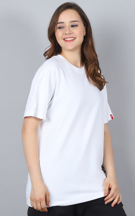 White Oversized T-Shirt with Artistic Eye Design