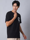 Black Round Neck T-Shirt with No More Rules Design