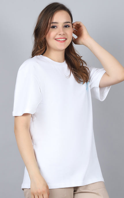 White Oversized T-Shirt with Gojo Saturo Design