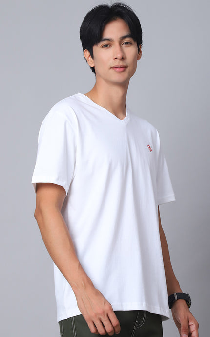 White V-Neck T-Shirt