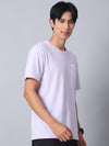 Lavender Round Neck T-Shirt with No More Rules Design