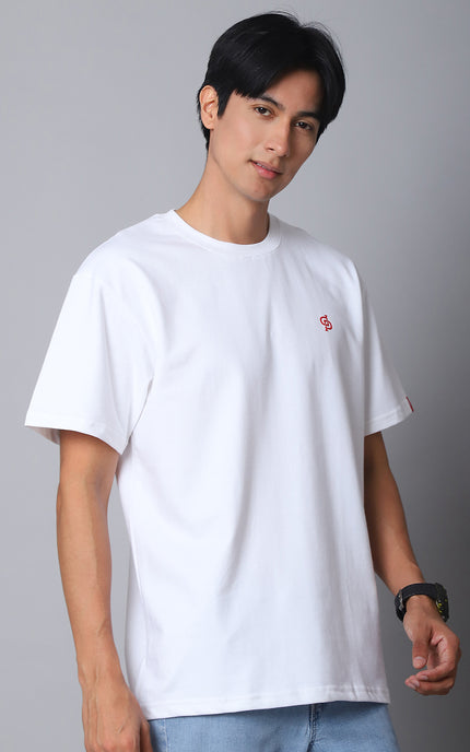 Prisello - White Oversized T-Shirt with Plain Tee