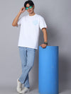 White Oversized T-Shirt with Gojo Saturo Design
