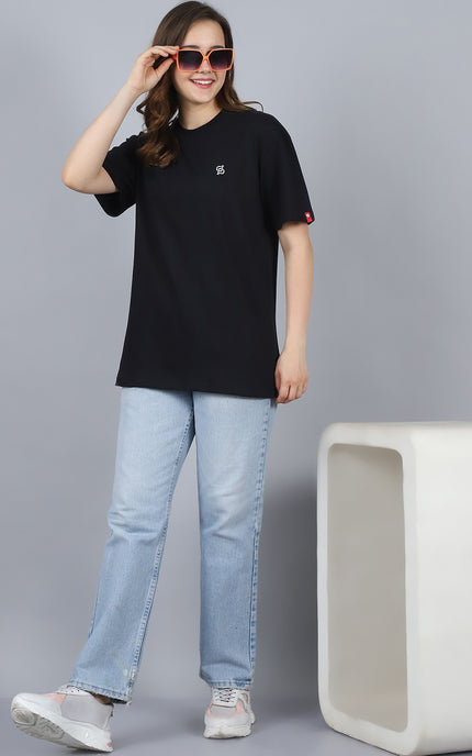 Black Oversized T-Shirt with Plain Tee