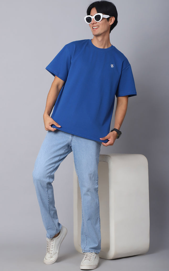 Royal Blue Oversized T-Shirt with Plain Tee