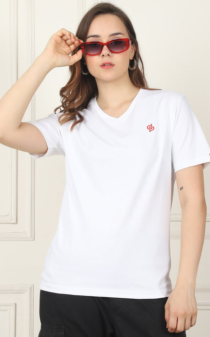 White V-Neck T-Shirt