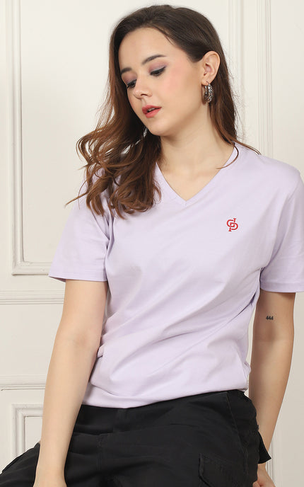 Lavender V-Neck T-Shirt