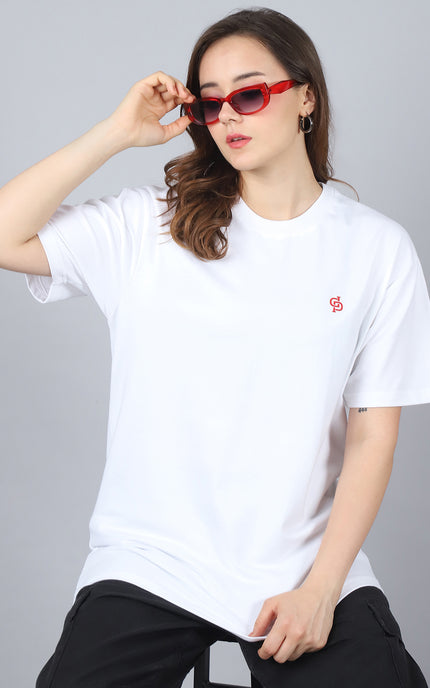 White Oversized T-Shirt with Plain Tee