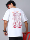 White Oversized T-Shirt with King of Curses Anime Design