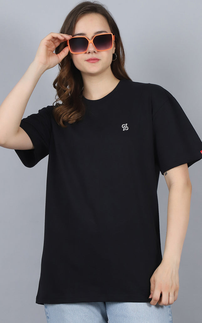 Black Oversized T-Shirt with Plain Tee