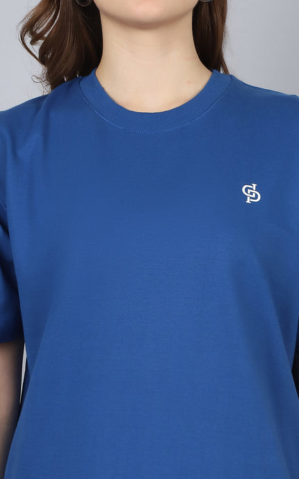 Royal Blue Oversized T-Shirt with Plain Tee