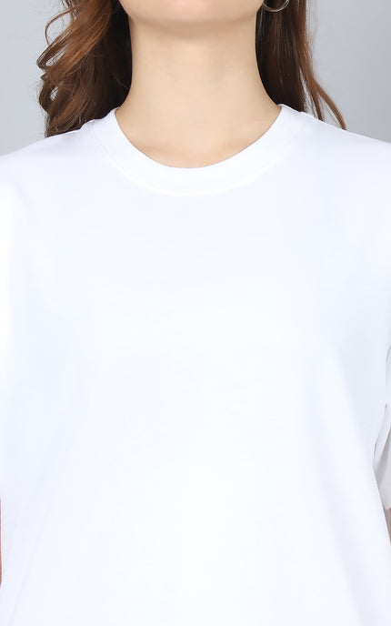 White Oversized T-Shirt with Artistic Eye Design