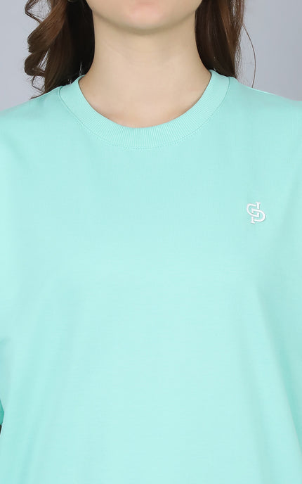 Mint Green Oversized T-Shirt with Plain Tee