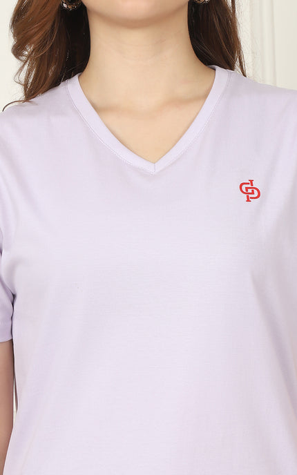 Lavender V-Neck T-Shirt