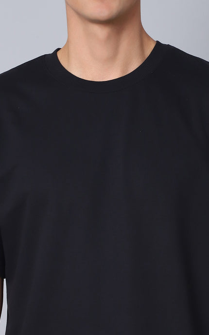 Black Oversized T-Shirt with Artistic Eye Design