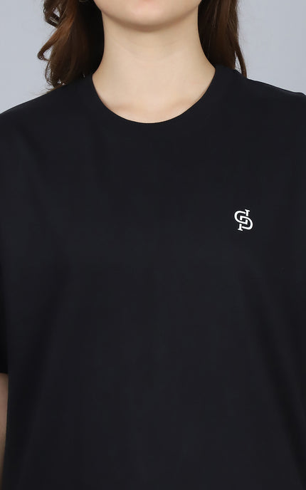 Black Oversized T-Shirt with Plain Tee